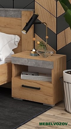 Тумба прикроватная Адель (дуб крафт/ателье) от магазина Мебельвозов в Нижнем Новгороде