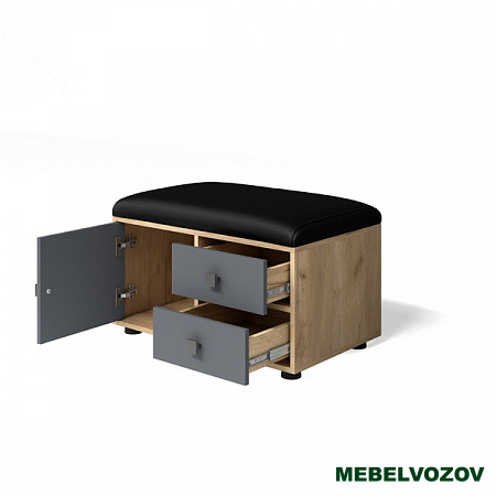 Обувница "Мини-Лайт" МЛ-5 (графит/дуб золотой крафт) от магазина Мебельвозов в Нижнем Новгороде