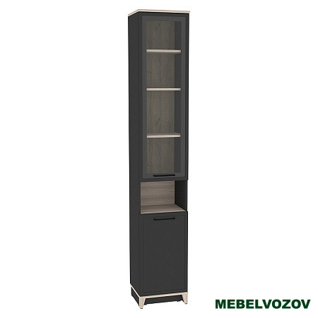 Aurelio 9 (гостиная) Шкаф для книг (модуль 181), Антрацит-Блеквуд Сатиновый от компании Мебельвозов