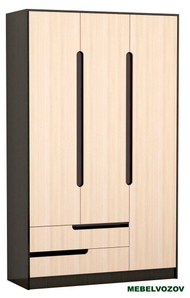 Шкаф 3-х створчатый Гавана (Венге/Дуб Молочный) от магазина Мебельвозов в Нижнем Новгороде