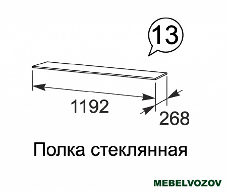 38 Полка стеклянная «Виктория» фото от Мебельвозов в Нижнем Новгороде