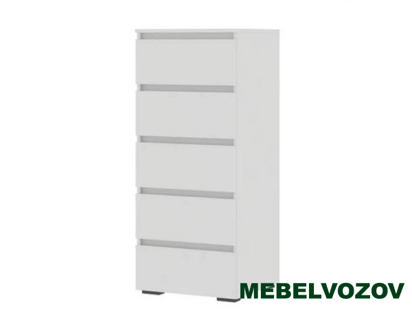 ХЕЛЕН КМ 03 Комод 502 5 ящиков (БЕЛЫЙ) от магазина Мебельвозов в Нижнем Новгороде