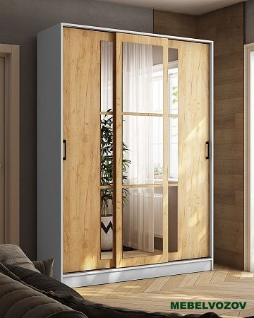 Шкаф-купе Стиль-2 1600 (белый/дуб крафт золотой) от компании Мебельвозов в Нижнем Новгороде