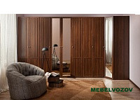 Шкаф угловой Sherlock63 фасад Зеркало (Орех Шоколадный) от компании Мебельвозов в Нижнем Новгороде