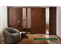 Шкаф угловой Sherlock63 фасад Зеркало (Орех Шоколадный) от компании Мебельвозов в Нижнем Новгороде