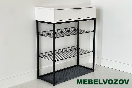 Обувница Краш (черный муар/белое дерево)- фото от магазина Мебельвозов в Нижнем Новгороде Обувница Краш (черный муар/белое дерево) от магазина Мебельвозов в Нижнем Новгороде