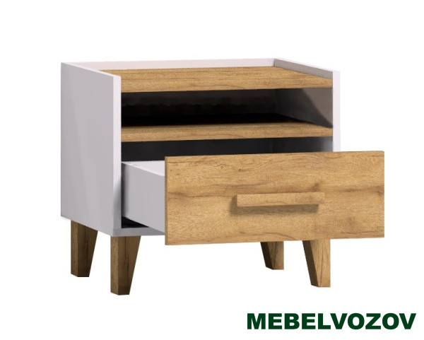 Тумба прикроватная Айрис 41 (белый/дуб золотистый) от магазина Мебельвозов в Нижнем Новгороде