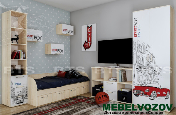 Детская комната Сенди Комплект (STREET BOY) - фото, картинки на сайте mebelvozov.ru в Нижнем Новгороде Детская комната Сенди Комплект (STREET BOY) детальное изображение от магазина mebelvozov.ru в Нижнем Новгороде