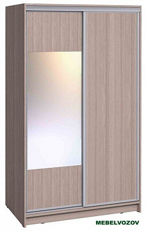 Шкаф-купе 3 Simple без карниза (Ясень шимо светлый) от компании Мебельвозов в Нижнем Новгороде