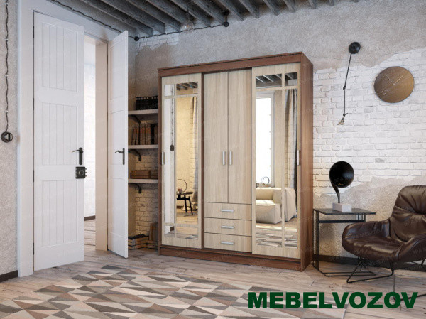 Шкаф-купе Лорд ясень шимо от компании Мебельвозов в Нижнем Новгороде