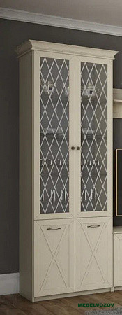 Шкаф двухдверный со стеклом Бэль (задняя стенка зеркало) от Mebelvozov в Нижнем Новгороде