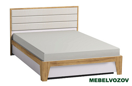 Кровать с подъемным механизмом Айрис 307 Люкс 160х200 (Белый/Дуб Золотистый) от магазина Мебельвозов в Нижнем Новгороде