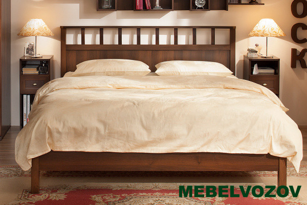 Кровать односпальная Люкс Sherlock 49 1200, без основания, без матраса (Орех Шоколадный) от магазина Мебельвозов в Нижнем Новгороде
