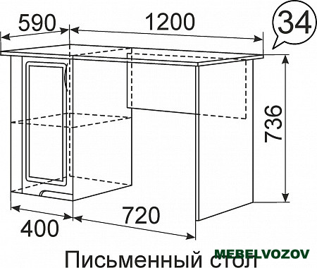 Письменный стол для школьника 34 «Виктория» от магазина Мебельвозов в Нижнем Новгороде
