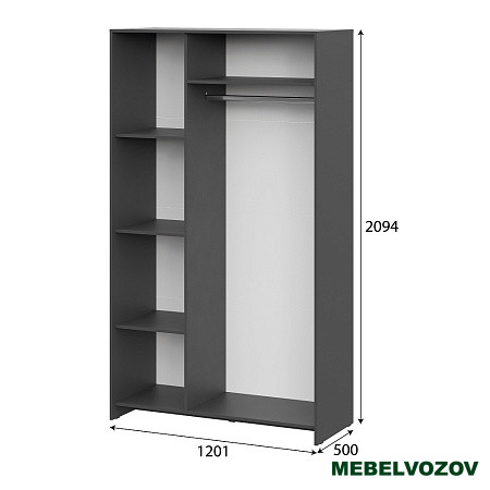 Шкаф трехстворчатый Дольче (Графит/Белый) от компании Мебельвозов в Нижнем Новгороде