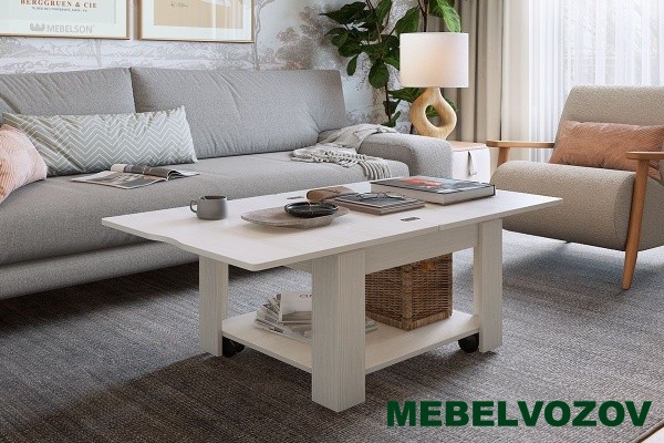 Стол журнальный Адам 1 (белый рамух) - фото от Mebelvozov в Нижнем Новгороде Стол журнальный Адам 1 (белый рамух) от Mebelvozov в Нижнем Новгороде
