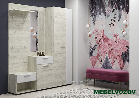 Модульная прихожая Сафари (Дуб крафт белый) от магазина Мебельвозов в Нижнем Новгороде