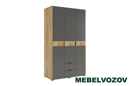 Адам Шкаф трехдверный (дуб крафт золотой/графит) - фото от компании Мебельвозов в Нижнем Новгороде Адам Шкаф трехдверный (дуб крафт золотой/графит) от компании Мебельвозов в Нижнем Новгороде