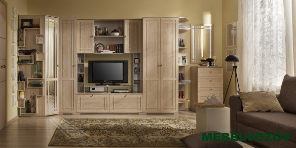 Стенка в гостиную Sherlock 1 Шкаф дуб сонома МЦН от интернет магазина Mebelvozov в Нижнем Новгороде