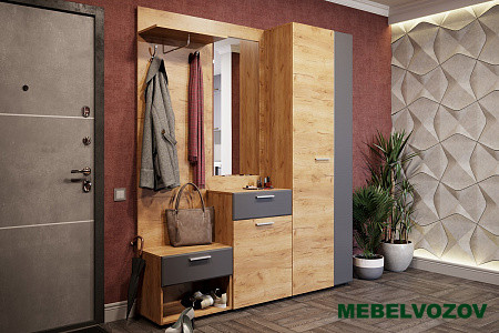Модульная прихожая Сафари (Дуб крафт золотой) от магазина Мебельвозов в Нижнем Новгороде