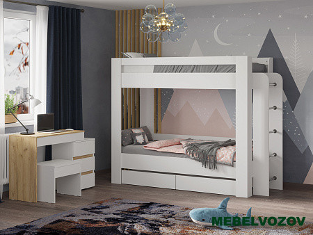 Кровать двухъярусная "Зефир" детальное изображение от магазина mebelvozov.ru в Нижнем Новгороде
