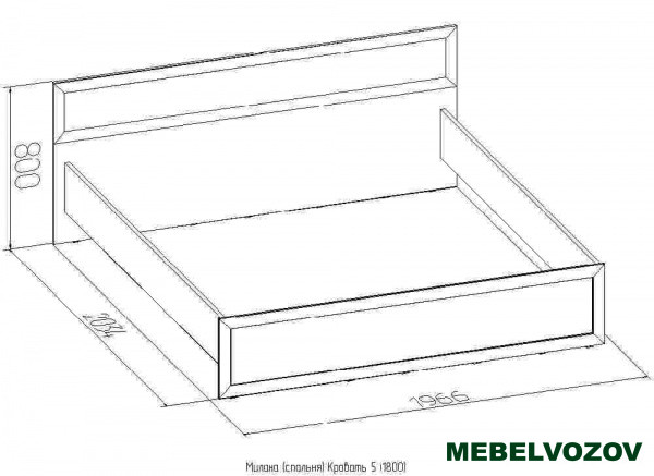 Кровать двуспальная 5 Милана 1800 см (Орех) от магазина Мебельвозов в Нижнем Новгороде