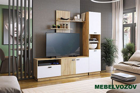 Гостиная "Моди К1" (дуб крафт золотой/белое дерево) от Mebelvozov в Нижнем Новгороде