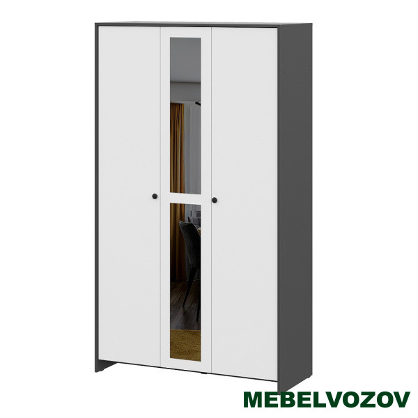 Шкаф трехстворчатый Дольче (Графит/Белый) от компании Мебельвозов в Нижнем Новгороде
