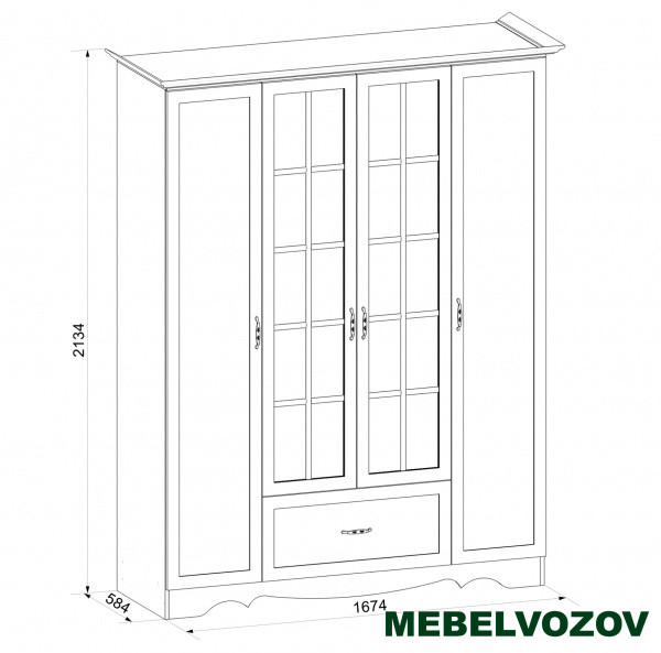 Шкаф четырехдверный в спальню Латте 4 от компании Мебельвозов в Нижнем Новгороде