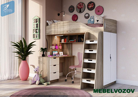 Кровать-чердак СЭНДИ КР-111 детальное изображение от магазина mebelvozov.ru в Нижнем Новгороде