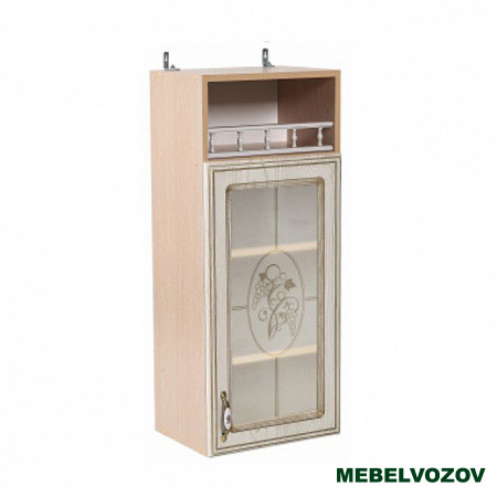 Шкаф-витрина навесной с открытой полкой 300 Анжелика (высота 920) фото от Мебельвозов в Нижнем Новгороде
