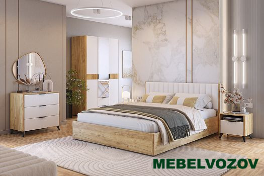Адам Шкаф трехдверный с зеркалом (дуб крафт золотой/белое дерево) - фото от компании Мебельвозов в Нижнем Новгороде Адам Шкаф трехдверный с зеркалом (дуб крафт золотой/белое дерево) от компании Мебельвозов в Нижнем Новгороде