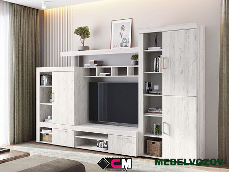 Гостиная Гранд (ДУБ КРАФТ БЕЛЫЙ) Комплект 1 от интернет магазина Mebelvozov в Нижнем Новгороде