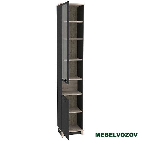 Aurelio 9 (гостиная) Шкаф для книг (модуль 181), Антрацит-Блеквуд Сатиновый от компании Мебельвозов