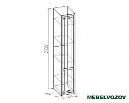 Пенал для белья Sherlock 611 ПРАВЫЙ (Орех Шоколадный) от компании Мебельвозов в Нижнем Новгороде