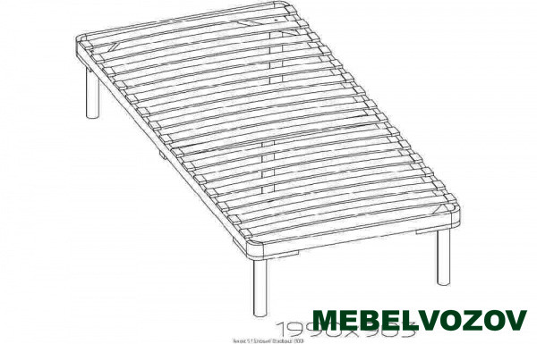 Кровать односпальная Анкона 5. 900 без основания, без матраса (Дуб Отбеленный) от магазина Мебельвозов в Нижнем Новгороде