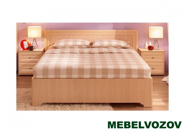 Кровать двуспальная Анкона 1 Дуб отбеленный 1800 без основания без матраса (Дуб Отбеленный) от магазина Мебельвозов в Нижнем Новгороде