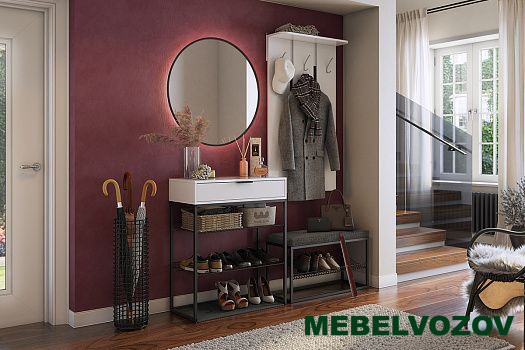 Обувница Краш (черный муар/белое дерево)- фото от магазина Мебельвозов в Нижнем Новгороде Обувница Краш (черный муар/белое дерево) от магазина Мебельвозов в Нижнем Новгороде