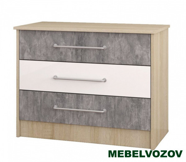 Комод Колибри Лофт (дуб сонома/ателье светлое+акрил белый) от магазина Мебельвозов в Нижнем Новгороде