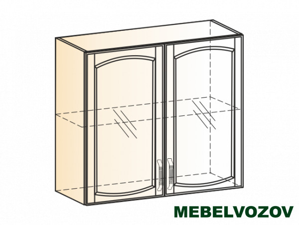 Фото шкаф навесной l800 h720 (2 дв. рам.) (эмаль) бергамо элемента от сайта Мебельвозов в Нижнем Новгороде