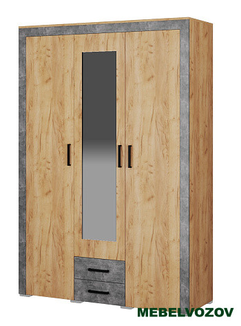 Шкаф для одежды Адель (дуб крафт/ателье) от компании Мебельвозов в Нижнем Новгороде