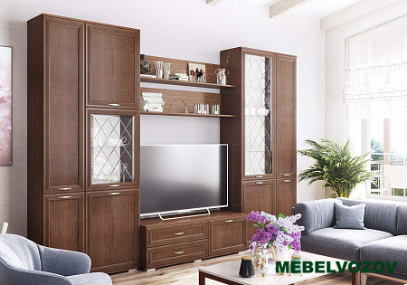 Модульная гостиная Ливорно (орех донской). Комплект 4 от Mebelvozov в Нижнем Новгороде