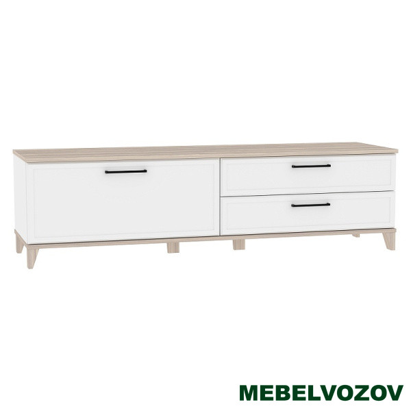 Aurelio 3 (гостиная) Тумба ТВ (модуль 168), Белый-Блеквуд Сатиновый от интернет магазина Mebelvozov в Нижнем Новгороде