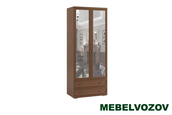 Шкаф двухстворчатый с зеркалом ЛШ-23 Ливорно (орех донской) от компании Мебельвозов в Нижнем Новгороде