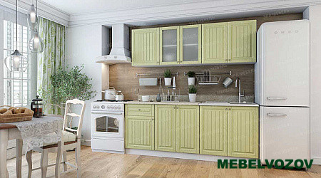 Кухонный гарнитур Хозяюшка 2,0м (белый/фисташка) от магазина Мебельвозов в Нижнем Новгороде