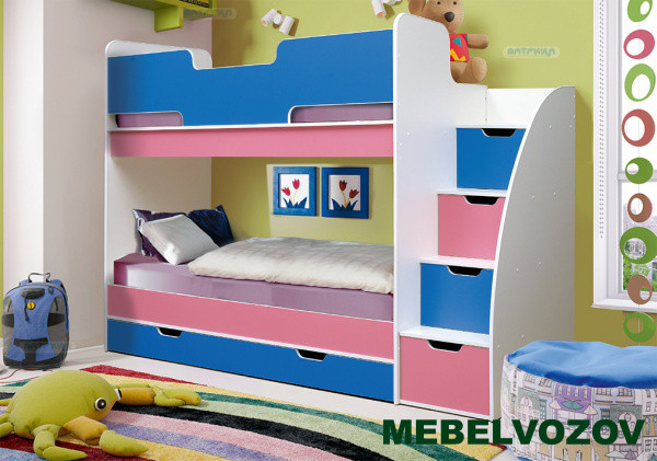 Кровать детская двухъярусная "Юниор-9" детальное изображение от магазина mebelvozov.ru в Нижнем Новгороде