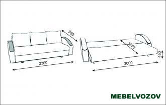 Диван еврокнижка Канзас плюс с подлокотниками от магазина Мебельвозов в Нижнем Новгороде