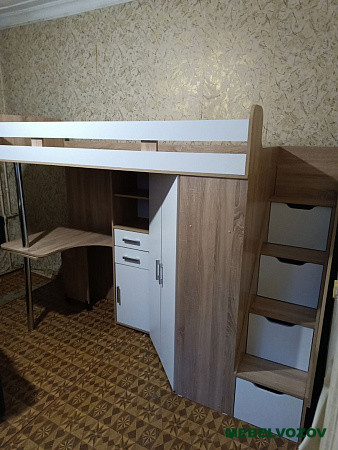 Кровать-чердак Карамель 77-03 (Дуб сонома/белый) детальное изображение от магазина mebelvozov.ru в Нижнем Новгороде