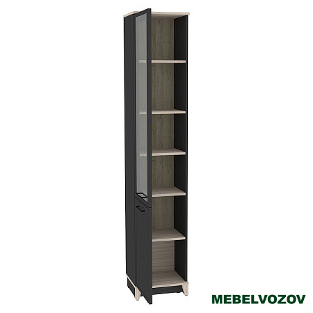 Aurelio 10 (гостиная) Шкаф для книг (модуль 152), Антрацит-Блеквуд Сатиновый от компании Мебельвозов