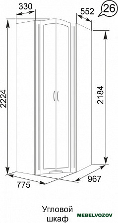 26 Шкаф угловой «Виктория» детальное изображение от магазина mebelvozov.ru в Нижнем Новгороде